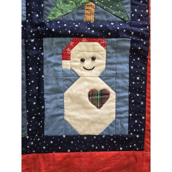 Christmas Patchwork Applique Handmade Tree/Snowman Decoration - Picture 6 of 10